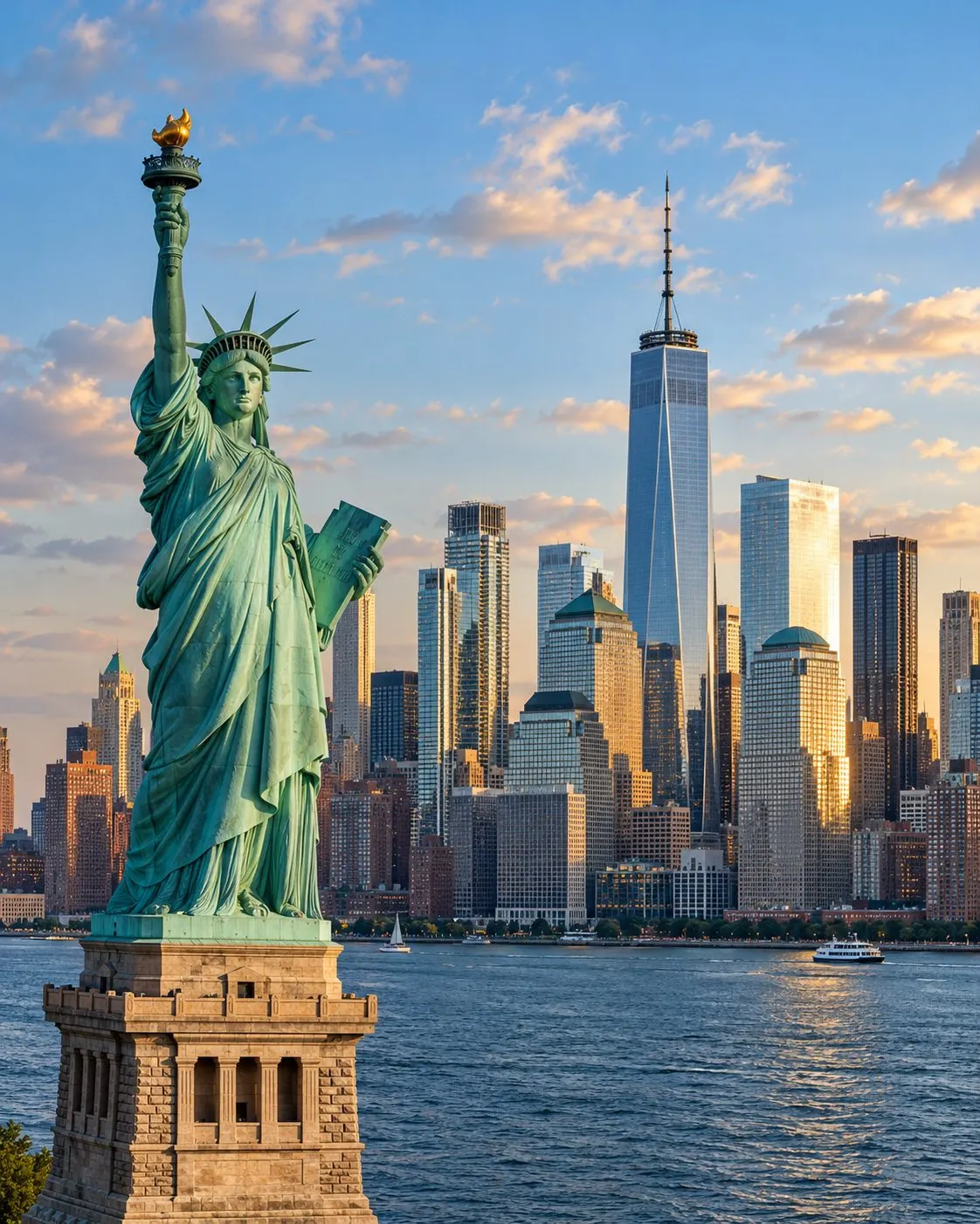 Lower Manhattan skyline from the water
